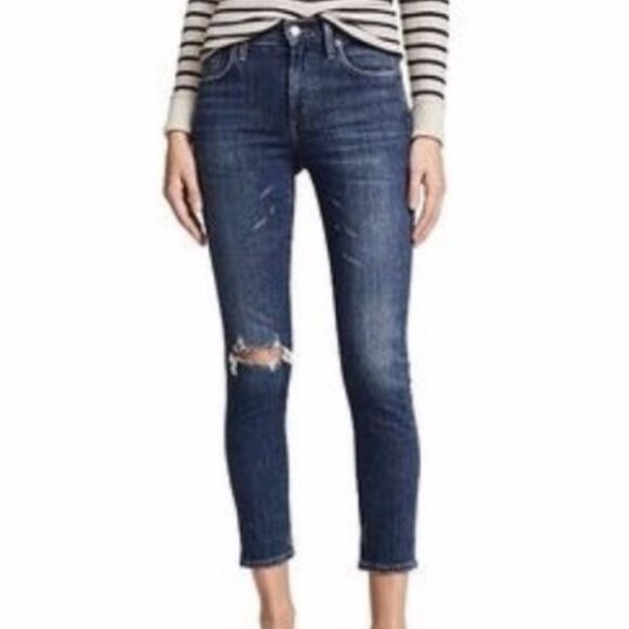 Agolde Sophie Crop Skinny Distressed Jeans size 28 - Picture 1 of 16
